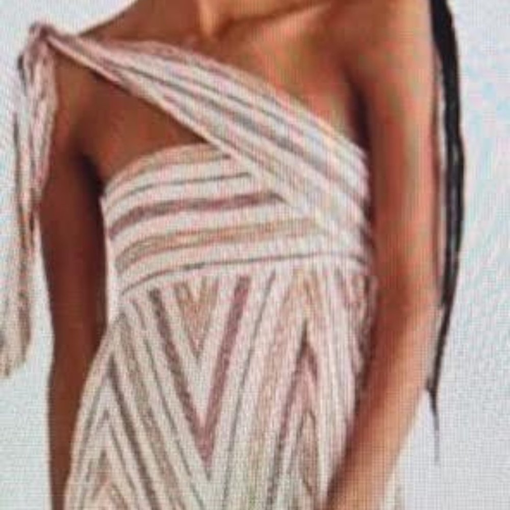 Free People One Giselle Chevron Convertible Skirt Dress (L)